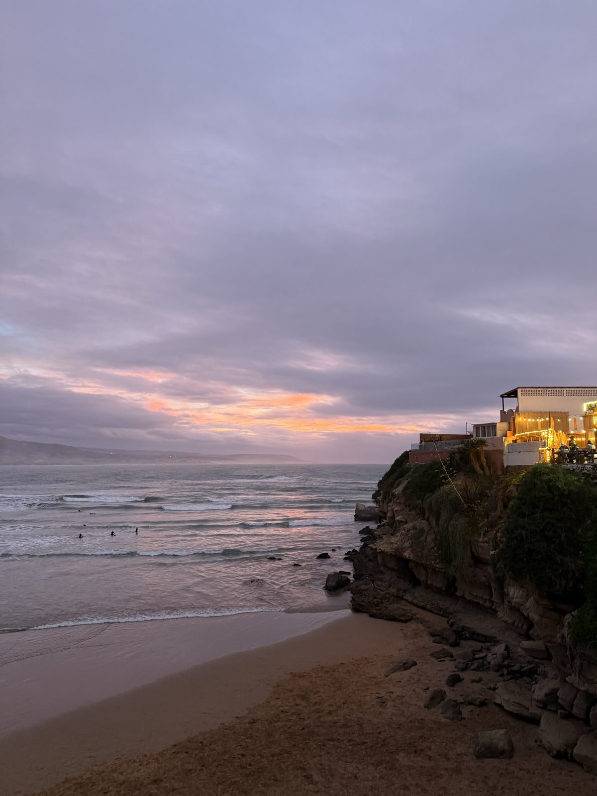 Tramonto sulla baia di Imsouane, spot di surf in Marocco
